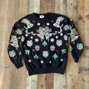 Nutcracker vintage 90's christmas bells graphic ugly sweater women's small